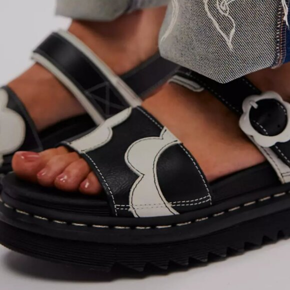 Dr. Martens Black and White Mules - Picture 15 of 16